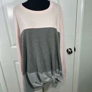 Yidarton Women's Pink and Gray Colorblock Top Size XL CB-108